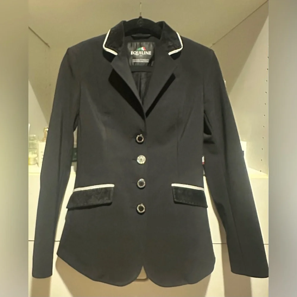 EQUILINE Gait Equestrian Riding Jacket Show Coat, Custom, Black, Sz 2, Perfect! - Picture 4 of 16